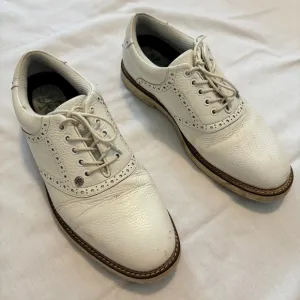 G/Fore 11.5 Saddle Gallivanter White Leather Golf Cleats Shoes