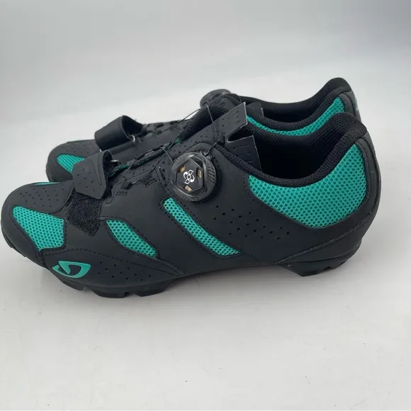 Giro Womens Sage Boa-SZ 9-Green Black Mountain Biking Spin Cycle Shoes