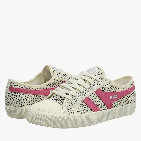 Gola Coaster Cheetah Sneakers Shoes Pink Kids Child size 2 lace up tennis shoes