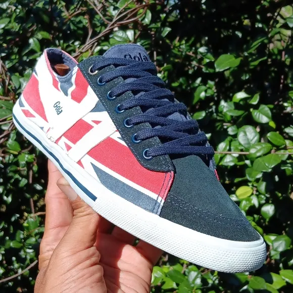 Gola White &amp; Red Quota Union Jack Low Cut Sneaker