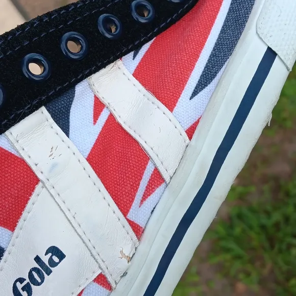 Gola White &amp; Red Quota Union Jack Low Cut Sneaker