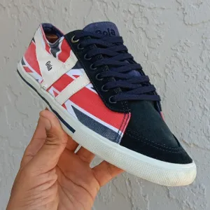 Gola White &amp; Red Quota Union Jack Low Cut Sneaker