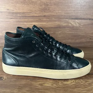 GUSTIN Black Leather High Top Sneakers Men’s Size 10 Shoes Made in Italy