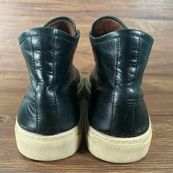 GUSTIN Black Leather High Top Sneakers Men’s Size 10 Shoes Made in Italy