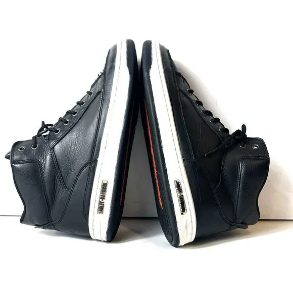 Harley-Davidson D93131 Mens 11.5 Black Leather Lifestyle Sneakers High Top Shoes