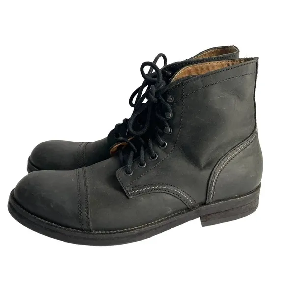 Hawkins Combat Boots Black Leather Lace Up Shoes Outdoor Military Mens 41 US 8