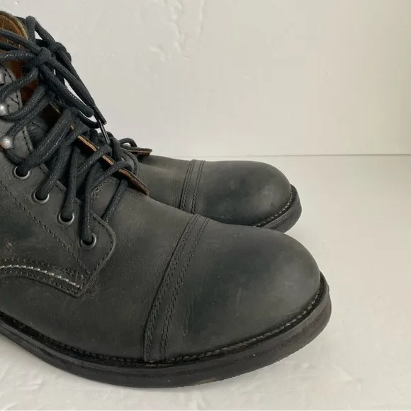 Hawkins Combat Boots Black Leather Lace Up Shoes Outdoor Military Mens 41 US 8