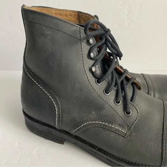 Hawkins Combat Boots Black Leather Lace Up Shoes Outdoor Military Mens 41 US 8
