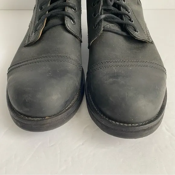 Hawkins Combat Boots Black Leather Lace Up Shoes Outdoor Military Mens 41 US 8