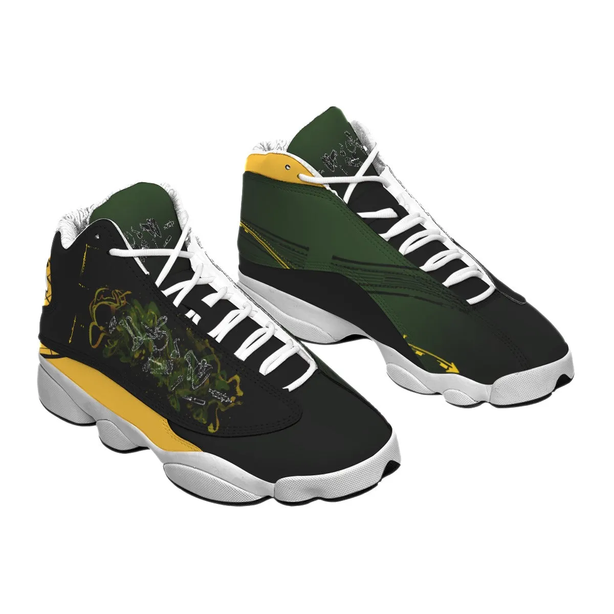 Herbal Anthropology Men's Curved Basketball Shoes With Thick Soles