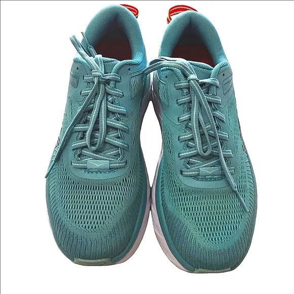 Hoka Bondi 7 Teal Road Running Shoes Eggshell Blue Women's 6.5