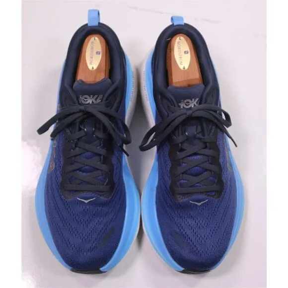 HOKA Bondi 8 Blue Max Cushioned Road Running Shoes Men's 10