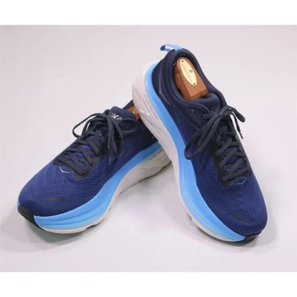 HOKA Bondi 8 Blue Max Cushioned Road Running Shoes Men's 10
