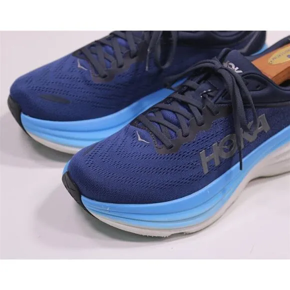 HOKA Bondi 8 Blue Max Cushioned Road Running Shoes Men's 10