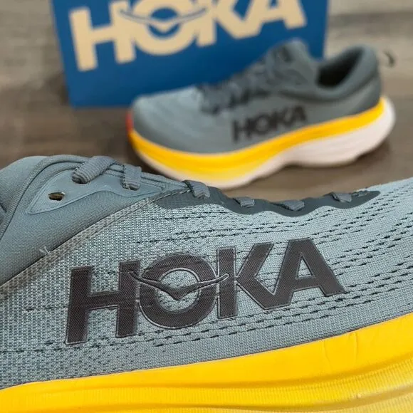 Hoka Bondi 8 'Goblin Blue Mountain Spring' Running Shoes Men's Size 11 4E X-Wide