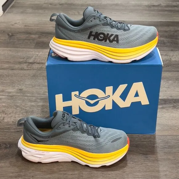 Hoka Bondi 8 'Goblin Blue Mountain Spring' Running Shoes Men's Size 11 4E X-Wide