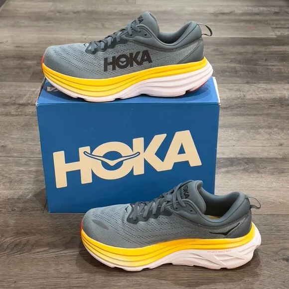 Hoka Bondi 8 'Goblin Blue Mountain Spring' Running Shoes Men's Size 11 4E X-Wide