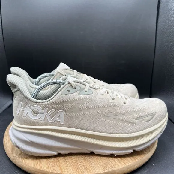 Hoka Clifton 9 Mens Size 11 2E Wide Oat Milk Barley Daily Road Jogging Shoes