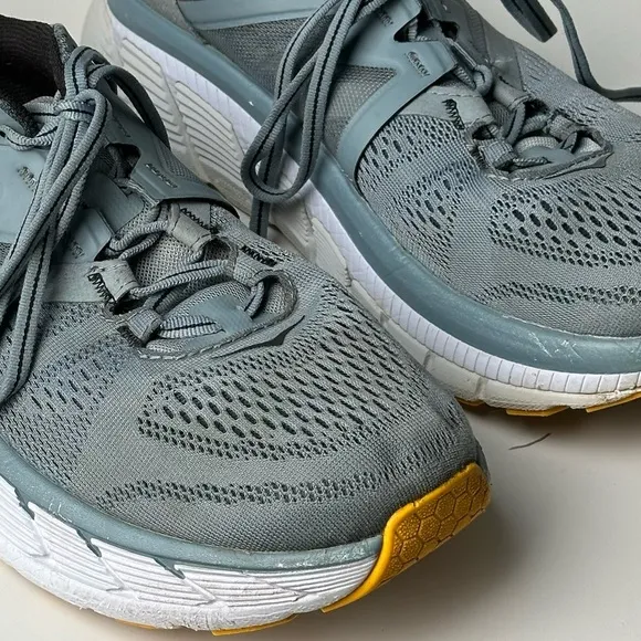HOKA Gaviota 2 Men's Size 8 2E Wide Sneakers Running Shoes Blue Yellow One One