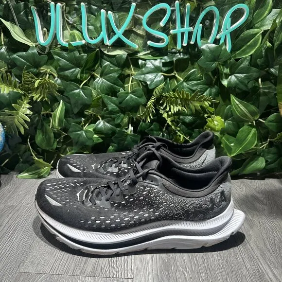 Hoka Kawana Shoes Mens 11 D Black White Daily Road Jogging Workout Lifestyle