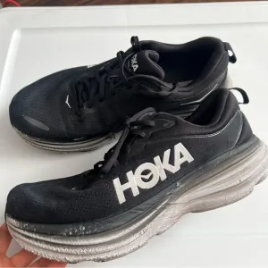 Hoka M Bondi 8 Black White Athletic Road Running Shoes 12D
