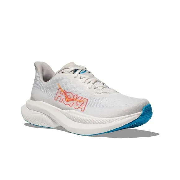 Hoka Mach 6 Nimbus Cloud Women's White and Blue Running Shoes size 7.5