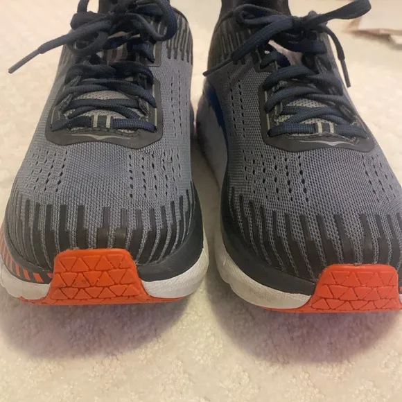 Hoka Men's athletic shoes, M Clifton 5.  Black and Gray, size 9, worn minimally