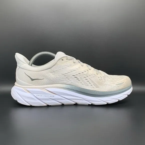 Hoka One Clifton 8 Gray Road Running Shoes Men's Sz 9.5D