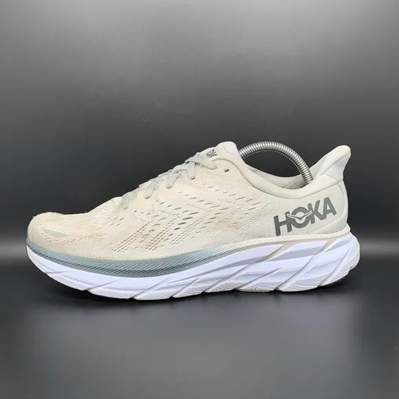 Hoka One Clifton 8 Gray Road Running Shoes Men's Sz 9.5D