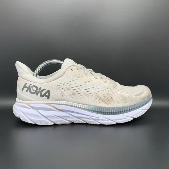 Hoka One Clifton 8 Gray Road Running Shoes Men's Sz 9.5D