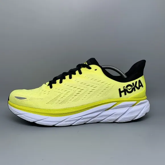 Hoka One Clifton 8 Yellow Road Running Shoes Men's Sz 12D