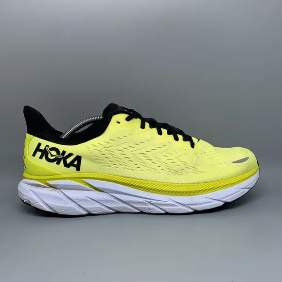 Hoka One Clifton 8 Yellow Road Running Shoes Men's Sz 12D