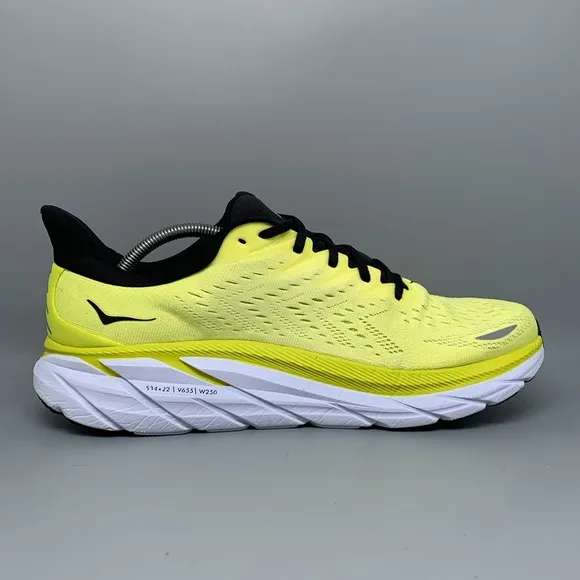 Hoka One Clifton 8 Yellow Road Running Shoes Men's Sz 12D