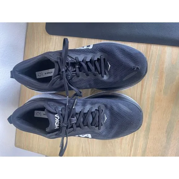 Hoka One One Bondi 8 Black Mens Tennis Running Shoes Size 12.5