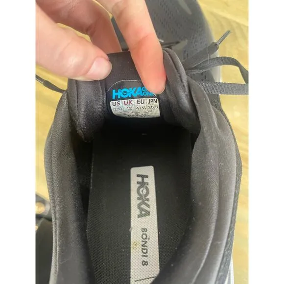 Hoka One One Bondi 8 Black Mens Tennis Running Shoes Size 12.5