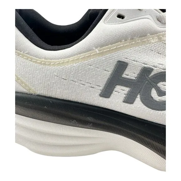 Hoka One One Bondi 8 White Black Men Runner Road Running Shoes 1123202 Sz 9D