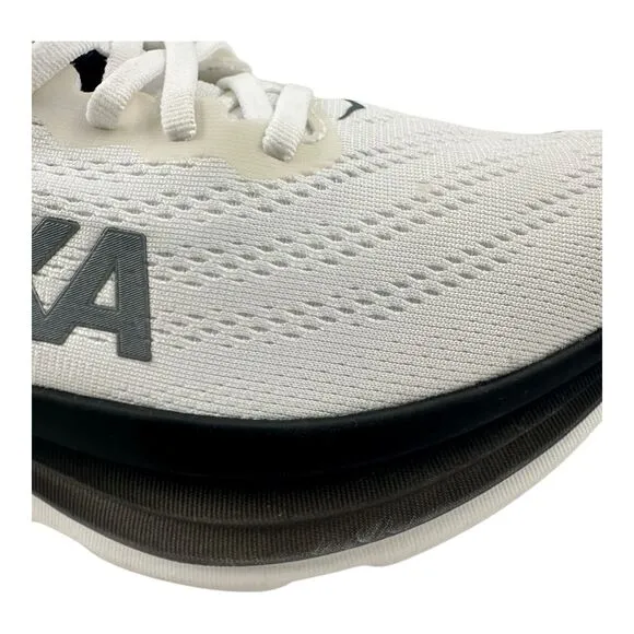 Hoka One One Bondi 8 White Black Men Runner Road Running Shoes 1123202 Sz 9D