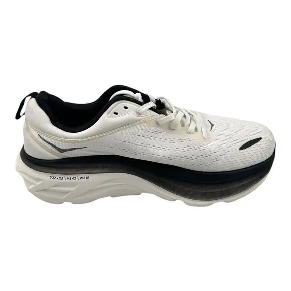 Hoka One One Bondi 8 White Black Men Runner Road Running Shoes 1123202 Sz 9D