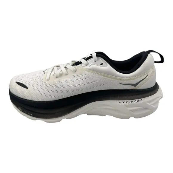 Hoka One One Bondi 8 White Black Men Runner Road Running Shoes 1123202 Sz 9D
