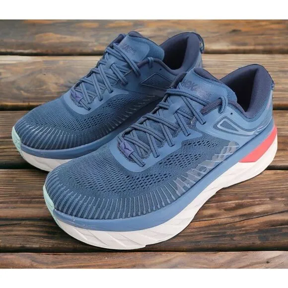 Hoka One One Bondi Teal Outer Space Road Running Race Shoes Mens 8 Fast Ship