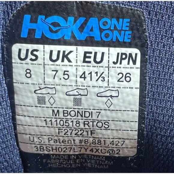 Hoka One One Bondi Teal Outer Space Road Running Race Shoes Mens 8 Fast Ship