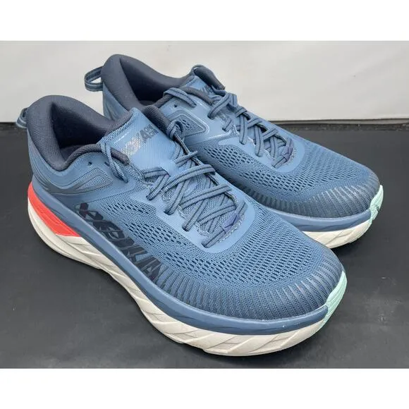 Hoka One One Bondi Teal Outer Space Road Running Race Shoes Mens 8 Fast Ship