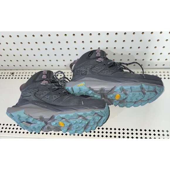 Hoka One One Kaha 2 GTX Womens Leather WP Outdoor Hiking Boots Size 9.5 Gray