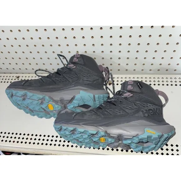 Hoka One One Kaha 2 GTX Womens Leather WP Outdoor Hiking Boots Size 9.5 Gray