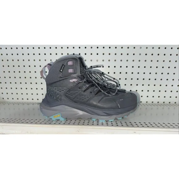 Hoka One One Kaha 2 GTX Womens Leather WP Outdoor Hiking Boots Size 9.5 Gray