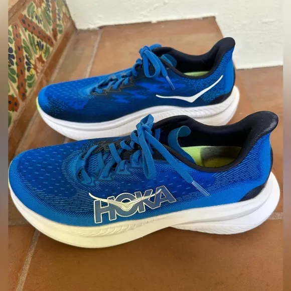 HOKA ONE ONE MACH 6 Men’s running shoes size 10.5 Wide (2E) Royal blue/green