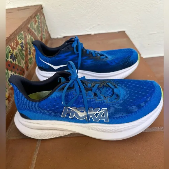 HOKA ONE ONE MACH 6 Men’s running shoes size 10.5 Wide (2E) Royal blue/green