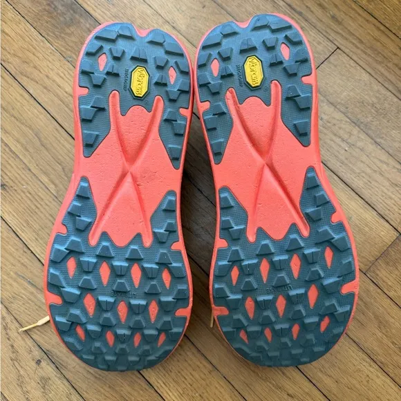 Hoka One One Orange and Black Athletic Shoes for Performance