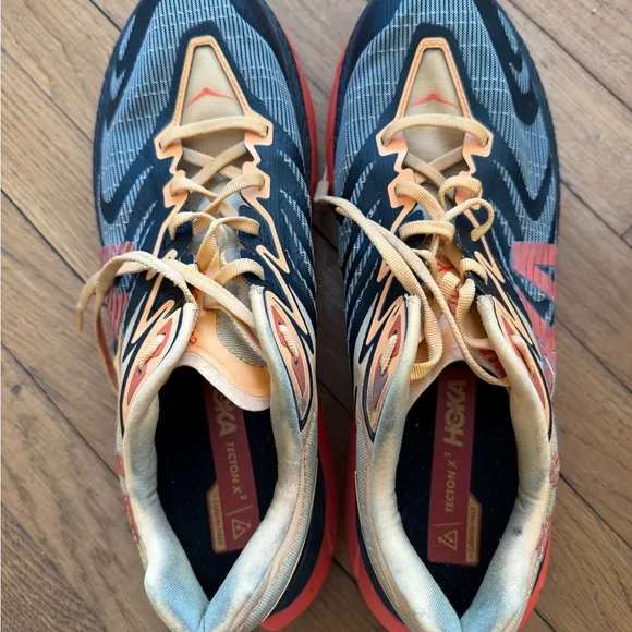 Hoka One One Orange and Black Athletic Shoes for Performance