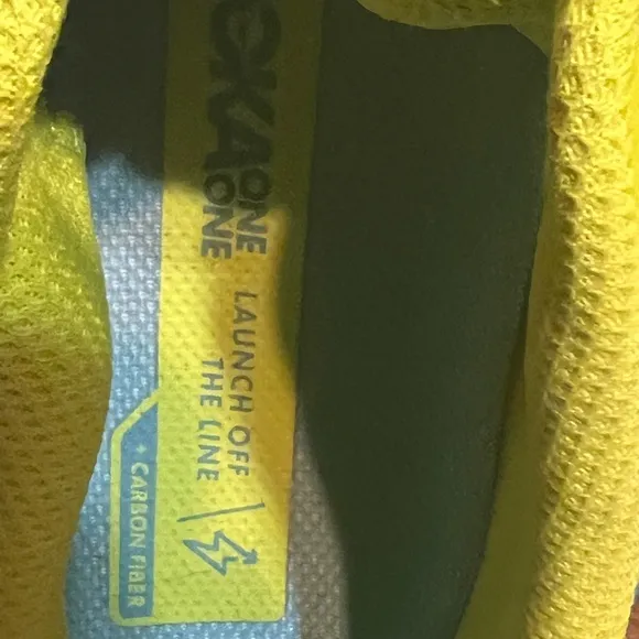 Hoka One One Rocket X Carbon Plated Running Shoes Neon Yellow Size 10